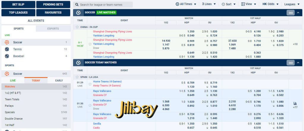 jilibay sports betting page